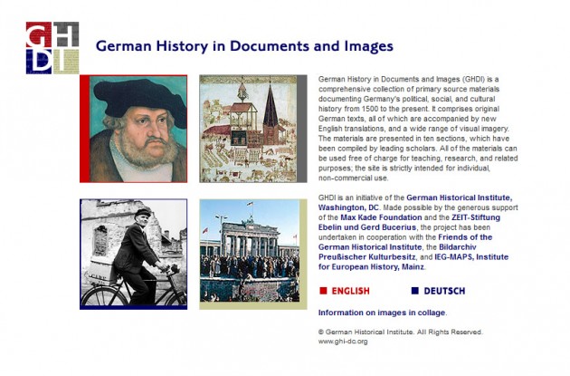 German History In Documents And Images Home Page - Cyber Services Web ...